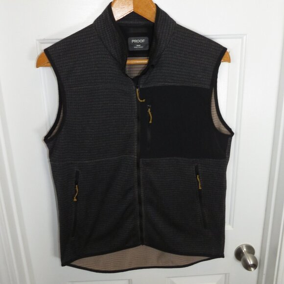Proof Huckberry Trail Grid Fleece Full Zip Vest Size Small in Chromium NWOT - Picture 2 of 4